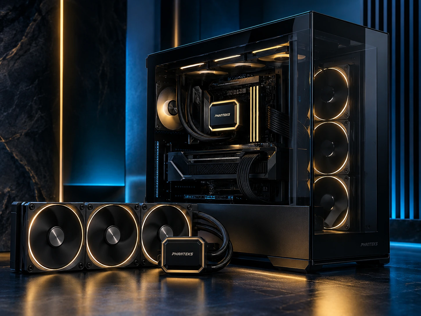 Phanteks EX5 case with 360mm liquid cooling